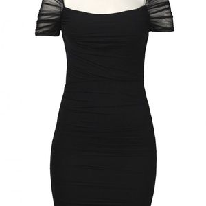 Jessica Simpson ruched  mesh sheath dress